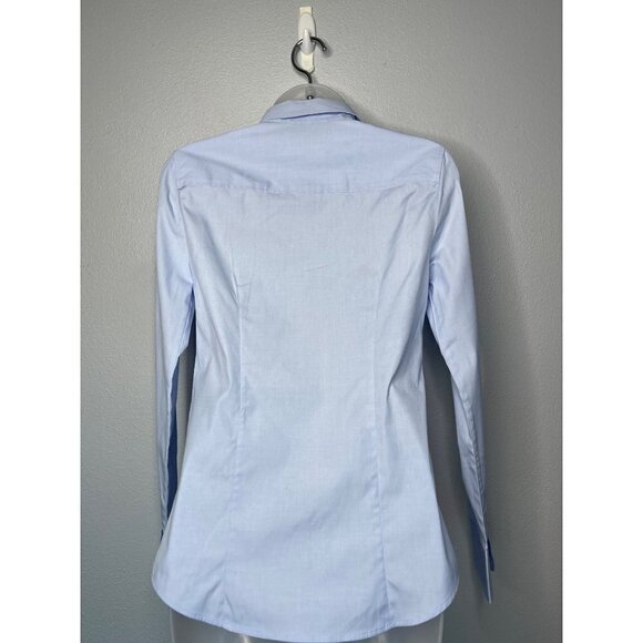 J.Crew Womens Perfect Blue Long Sleeve Button Front Career Shirt Sz XS - Picture 2 of 10